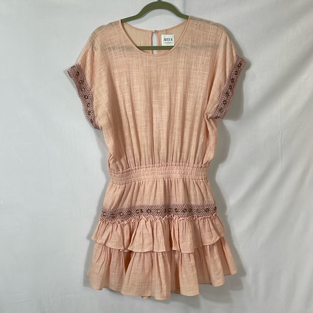 MISA Los Angelos Dress S Layered Look 87% Cotton 13% Rayon Some Wear